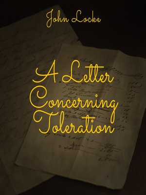 cover image of A Letter Concerning Toleration